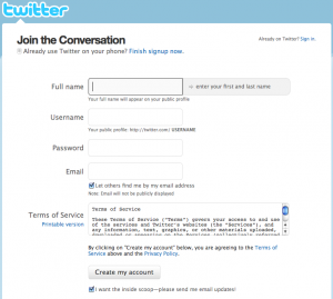 Twitter Signup