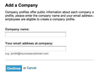 LinkedIn - Add a Company
