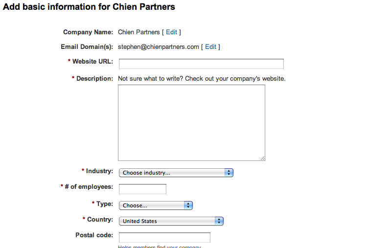 LinkedIn - Company Info