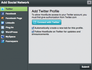 Add Twitter Profile