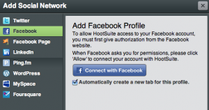 Connect to Facebook