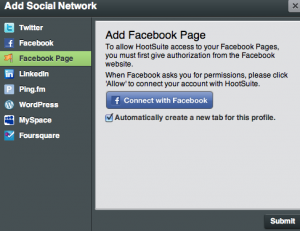 Connect to Facebook Page