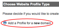 Add Profile for a New Domain